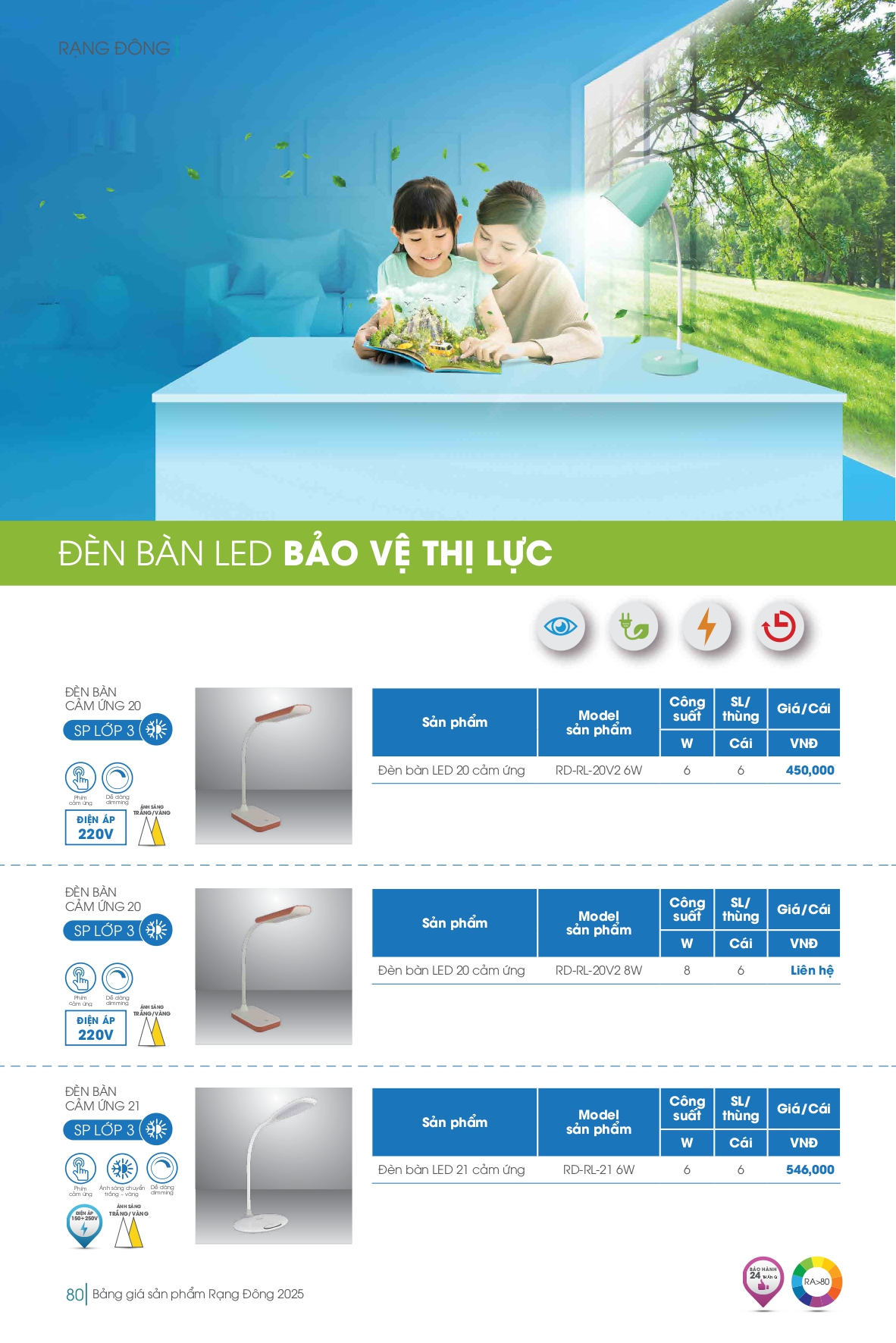 Bảng giá đèn LED Rạng Đông mới nhất